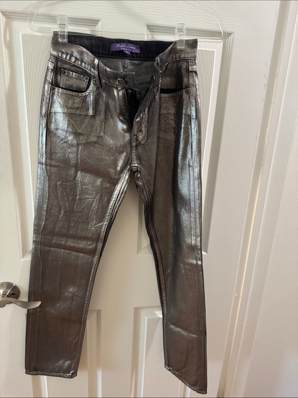 Ralph Lauren metallic coated jeans